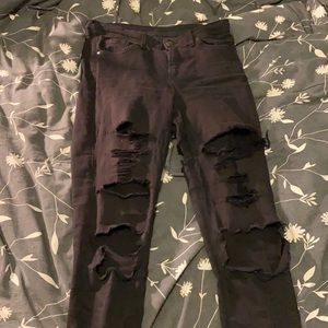 Black ripped jeans
